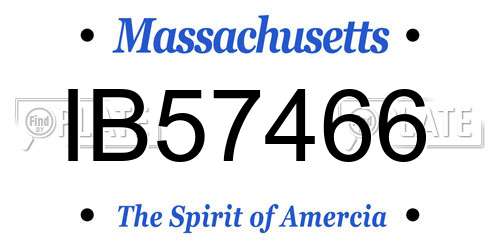 IB57466 Massachusetts License Plate
