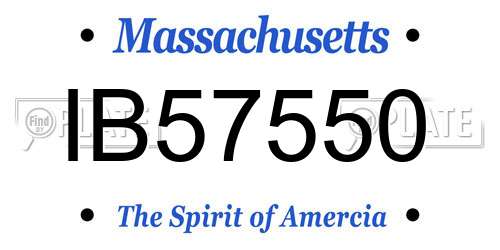IB57550 Massachusetts License Plate