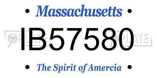 IB57580 Massachusetts License Plate