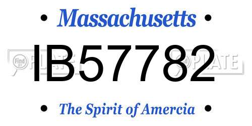 IB57782 Massachusetts License Plate