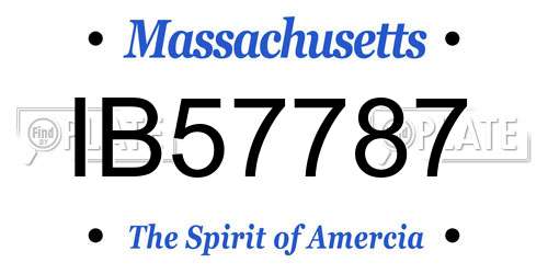 IB57787 Massachusetts License Plate