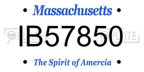IB57850 Massachusetts License Plate