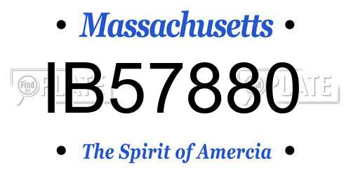 IB57880 Massachusetts License Plate