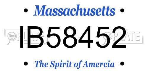 IB58452 Massachusetts License Plate