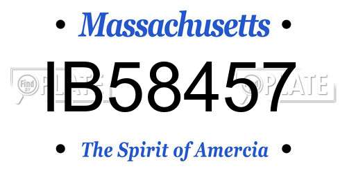 IB58457 Massachusetts License Plate