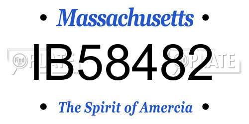 IB58482 Massachusetts License Plate