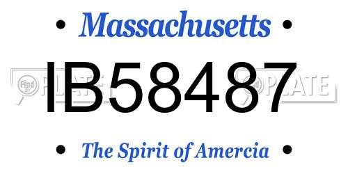 IB58487 Massachusetts License Plate