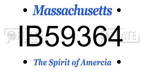 IB59364 Massachusetts License Plate