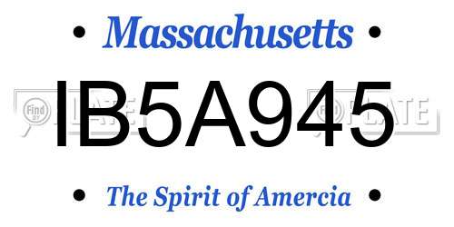 IB5A945 Massachusetts License Plate