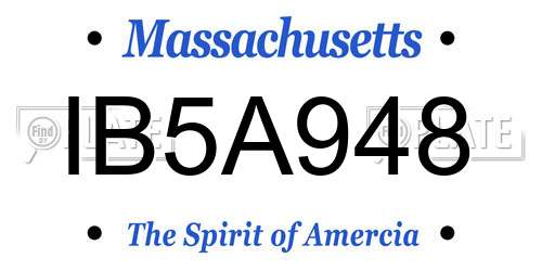 IB5A948 Massachusetts License Plate