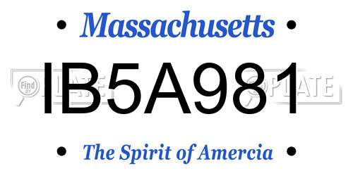 IB5A981 Massachusetts License Plate