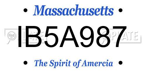 IB5A987 Massachusetts License Plate