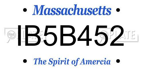 IB5B452 Massachusetts License Plate