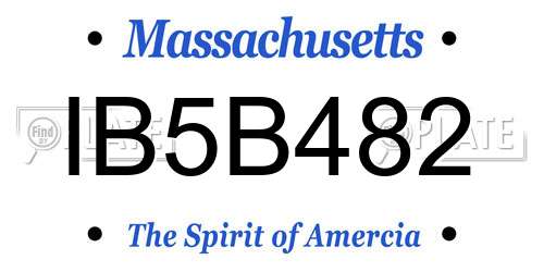 IB5B482 Massachusetts License Plate