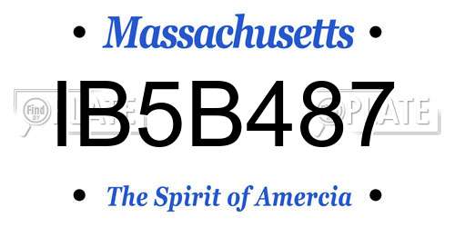 IB5B487 Massachusetts License Plate