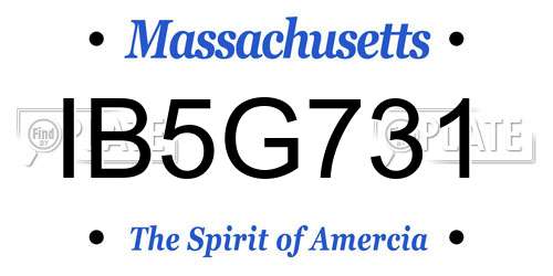 IB5G731 Massachusetts License Plate