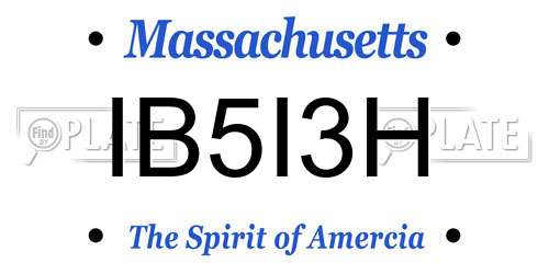IB5I3H Massachusetts License Plate