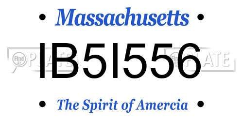 IB5I556 Massachusetts License Plate