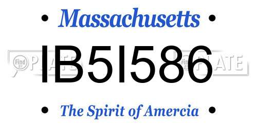 IB5I586 Massachusetts License Plate