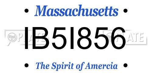 IB5I856 Massachusetts License Plate