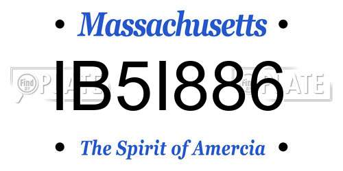 IB5I886 Massachusetts License Plate