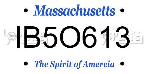 IB5O613 Massachusetts License Plate