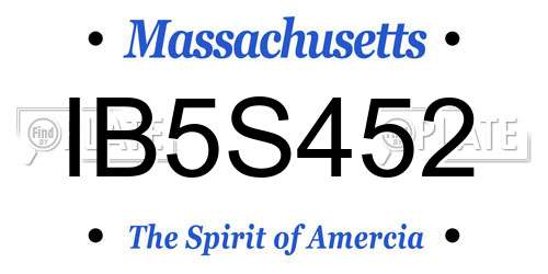 IB5S452 Massachusetts License Plate
