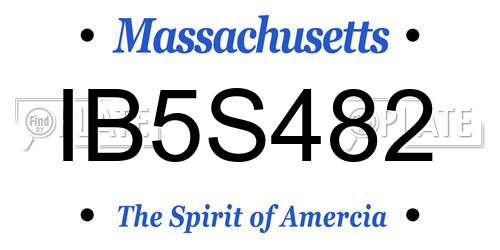 IB5S482 Massachusetts License Plate