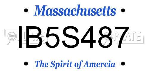 IB5S487 Massachusetts License Plate