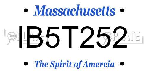 IB5T252 Massachusetts License Plate