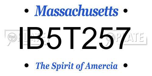 IB5T257 Massachusetts License Plate