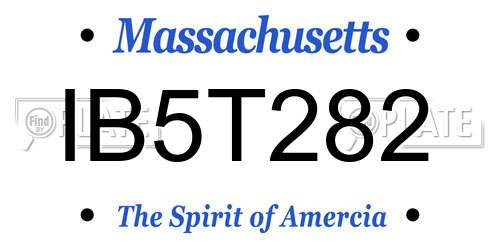 IB5T282 Massachusetts License Plate