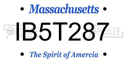 IB5T287 Massachusetts License Plate