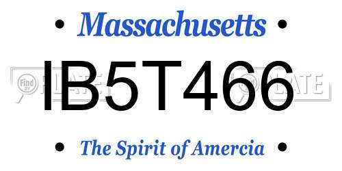 IB5T466 Massachusetts License Plate