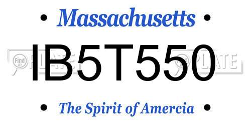IB5T550 Massachusetts License Plate