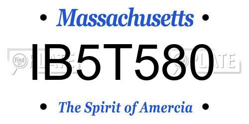 IB5T580 Massachusetts License Plate