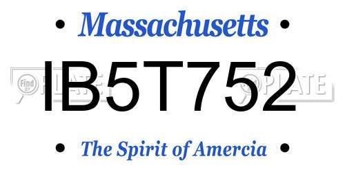 IB5T752 Massachusetts License Plate
