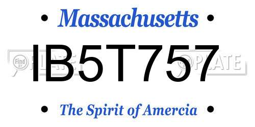 IB5T757 Massachusetts License Plate