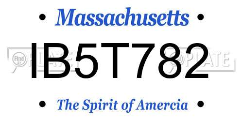 IB5T782 Massachusetts License Plate