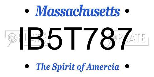 IB5T787 Massachusetts License Plate