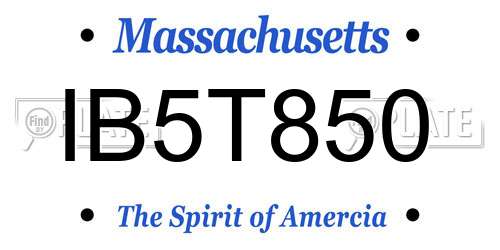IB5T850 Massachusetts License Plate