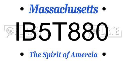 IB5T880 Massachusetts License Plate