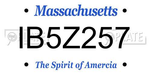 IB5Z257 Massachusetts License Plate