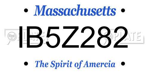 IB5Z282 Massachusetts License Plate