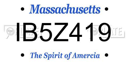 IB5Z419 Massachusetts License Plate