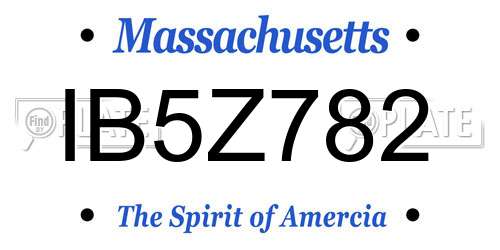 IB5Z782 Massachusetts License Plate