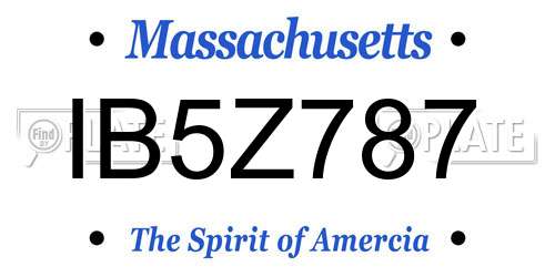 IB5Z787 Massachusetts License Plate