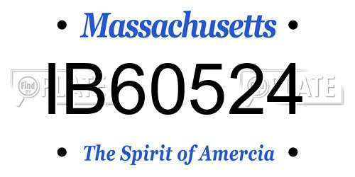 IB60524 Massachusetts License Plate