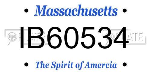 IB60534 Massachusetts License Plate