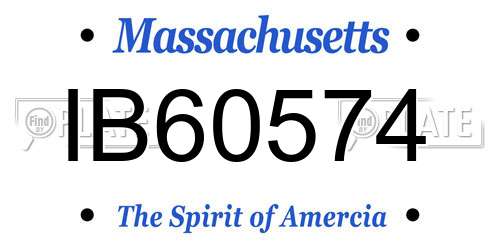 IB60574 Massachusetts License Plate